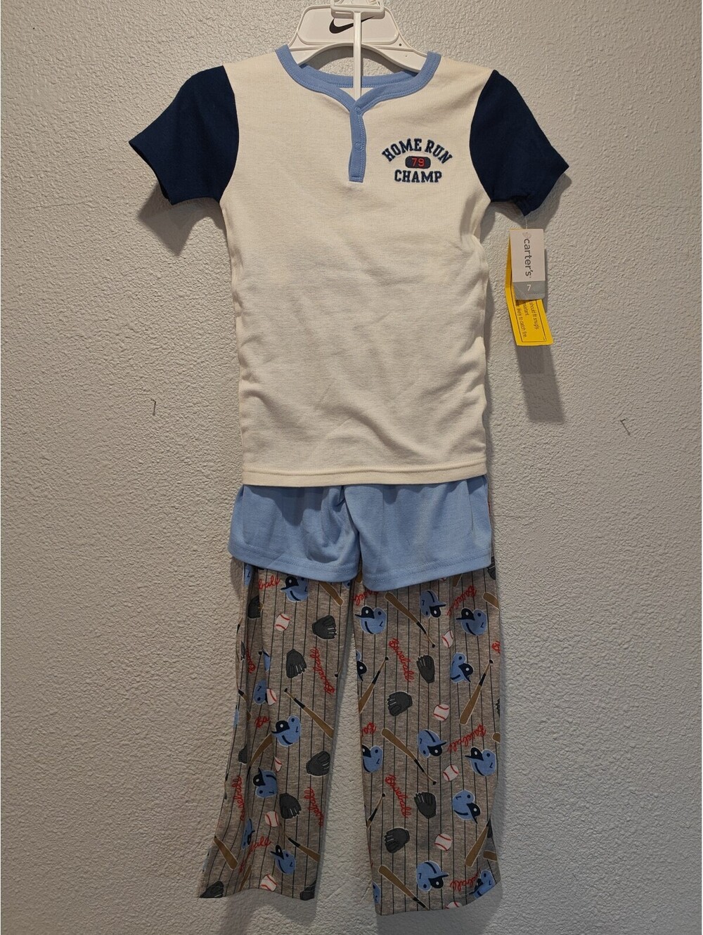 Carter's Boys' 3-Piece Pajama Set Size 3T - Home Run Champ